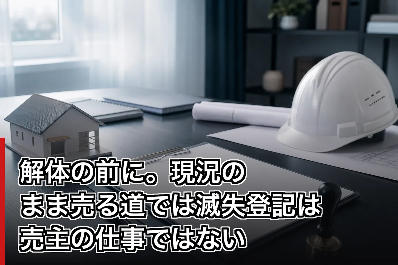 解体の前に。現況のまま売る道では滅失登記は売主の仕事ではないのイメージ