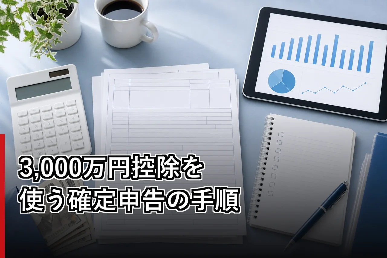 3,000万円控除を使う確定申告の手順のイメージ