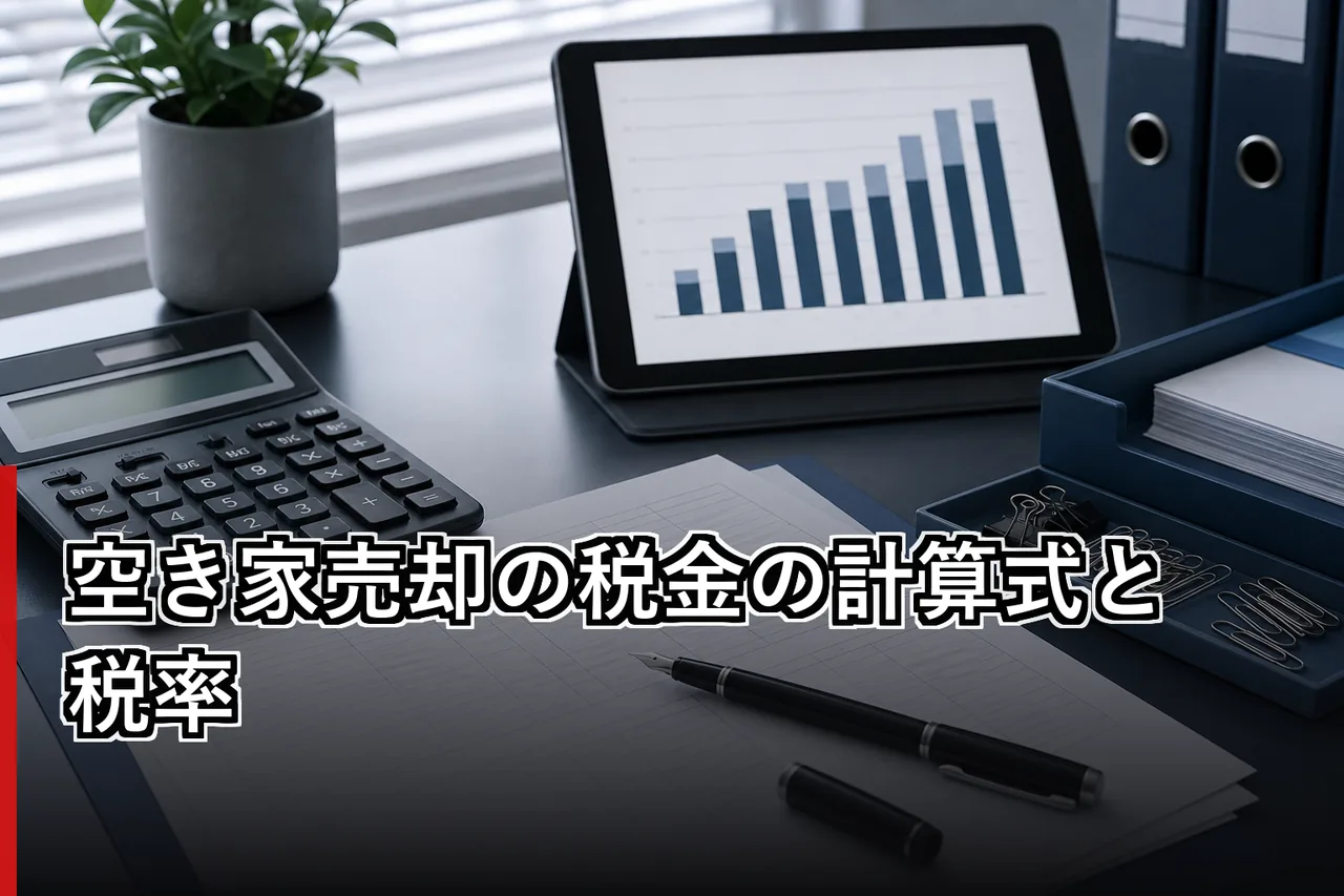 空き家売却の税金の計算式と税率のイメージ