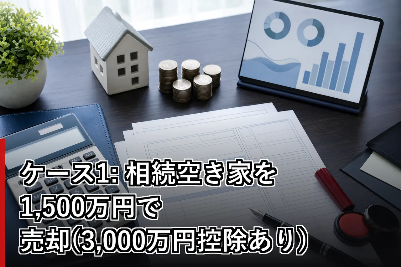 ケース1: 相続空き家を1,500万円で売却(3,000万円控除あり)のイメージ