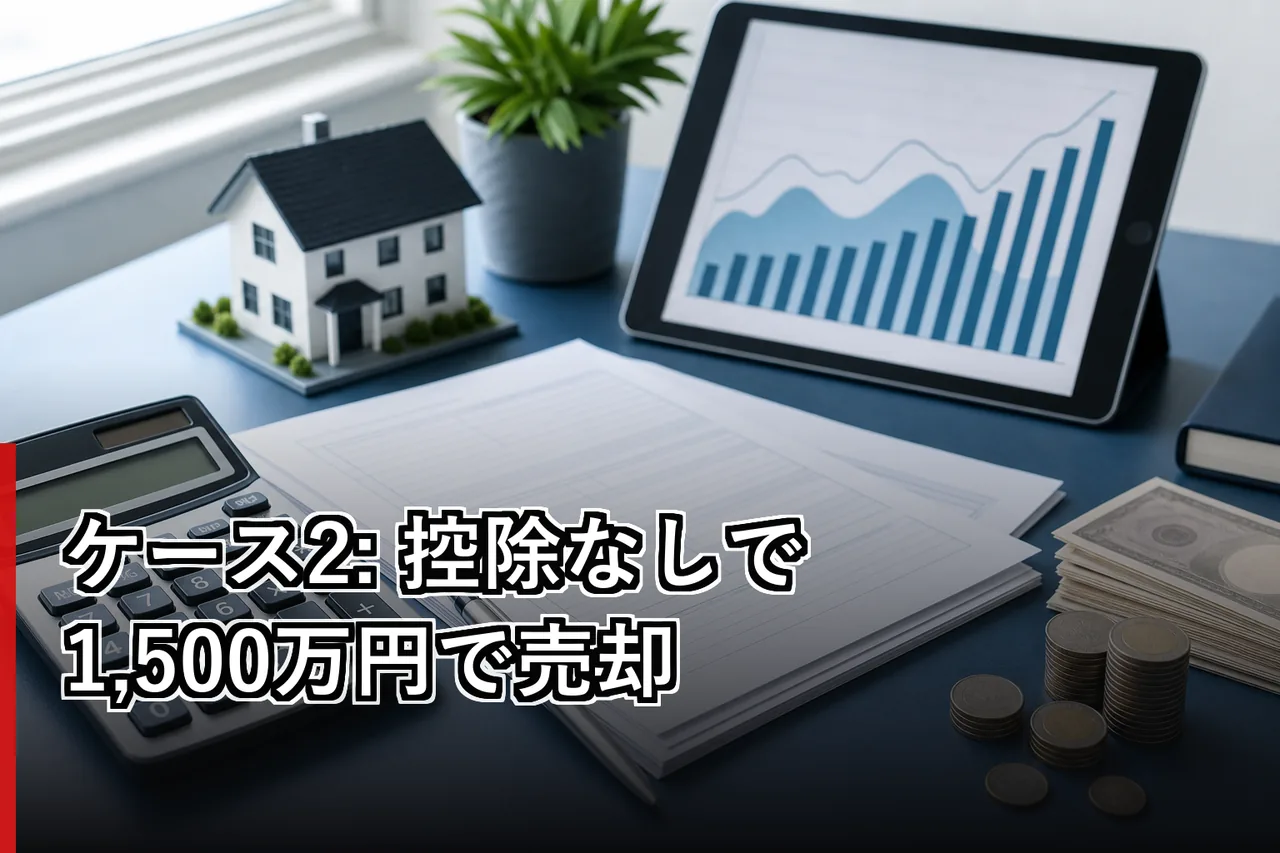 ケース2: 控除なしで1,500万円で売却のイメージ