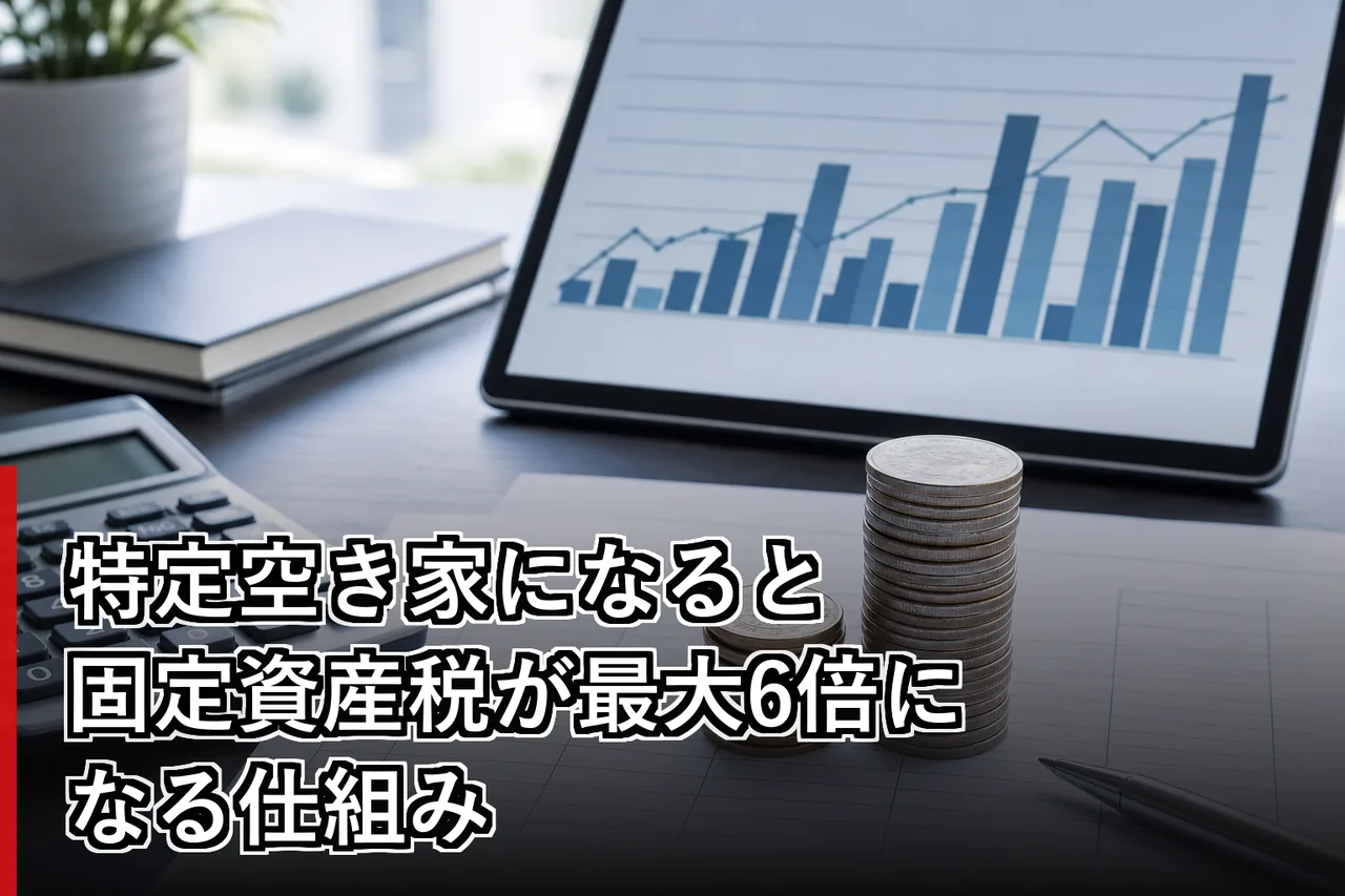 特定空き家になると固定資産税が最大6倍になる仕組みのイメージ