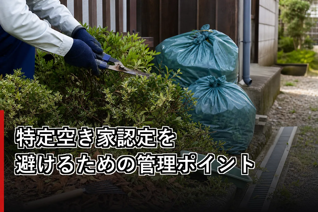 特定空き家認定を避けるための管理ポイントのイメージ