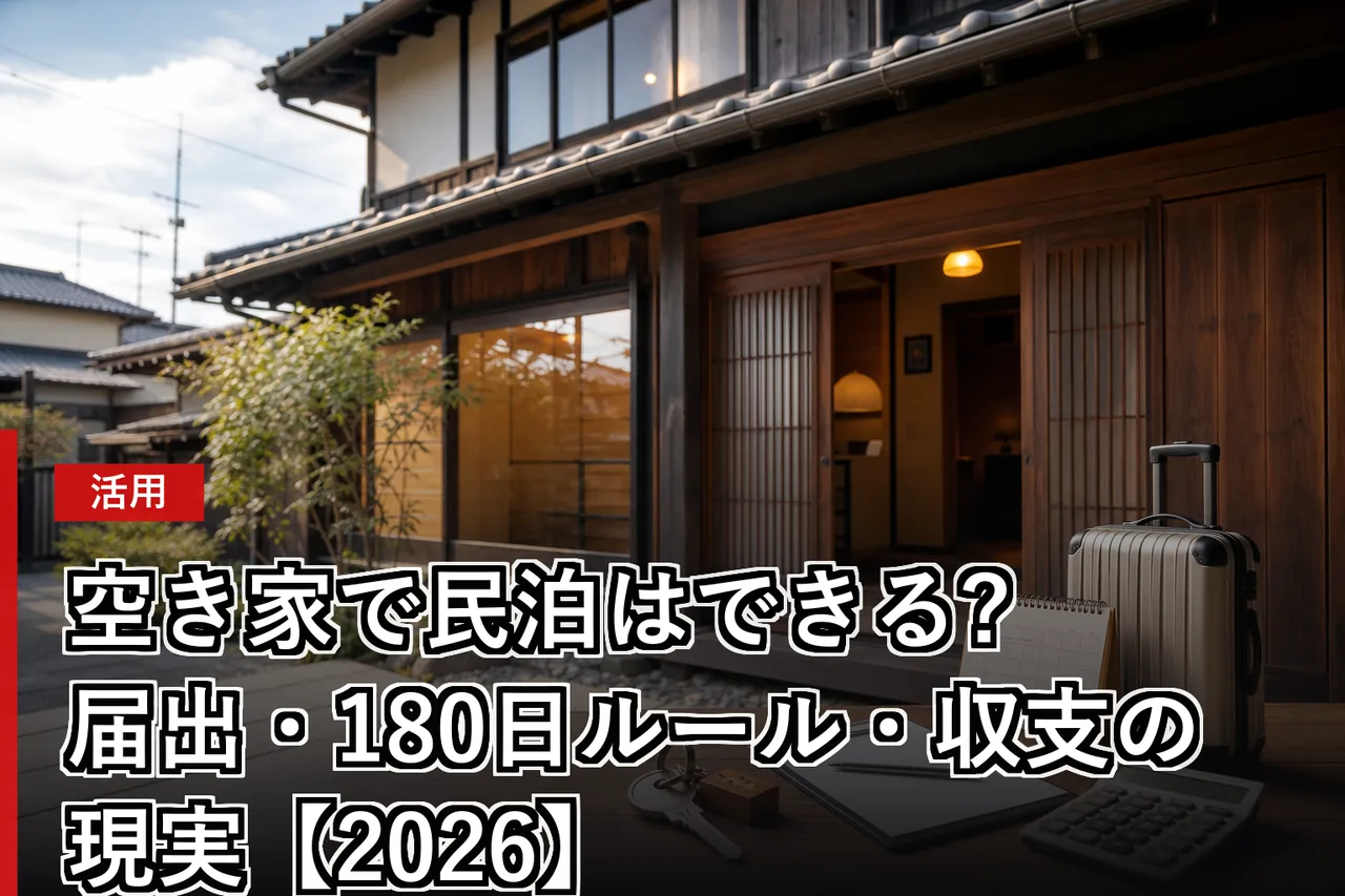空き家で民泊はできる?届出・180日ルール・収支の現実【2026】