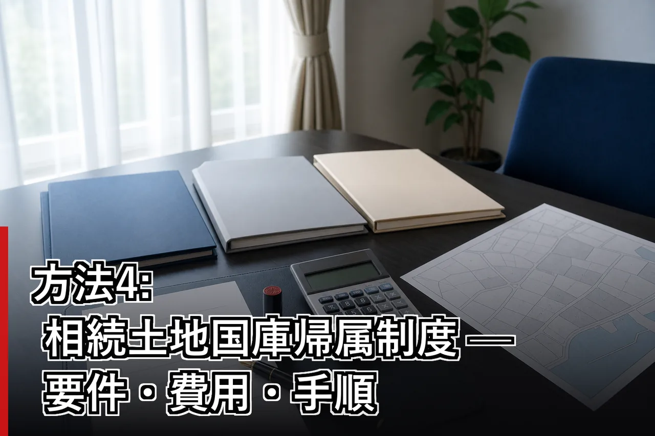 方法4: 相続土地国庫帰属制度 — 要件・費用・手順のイメージ