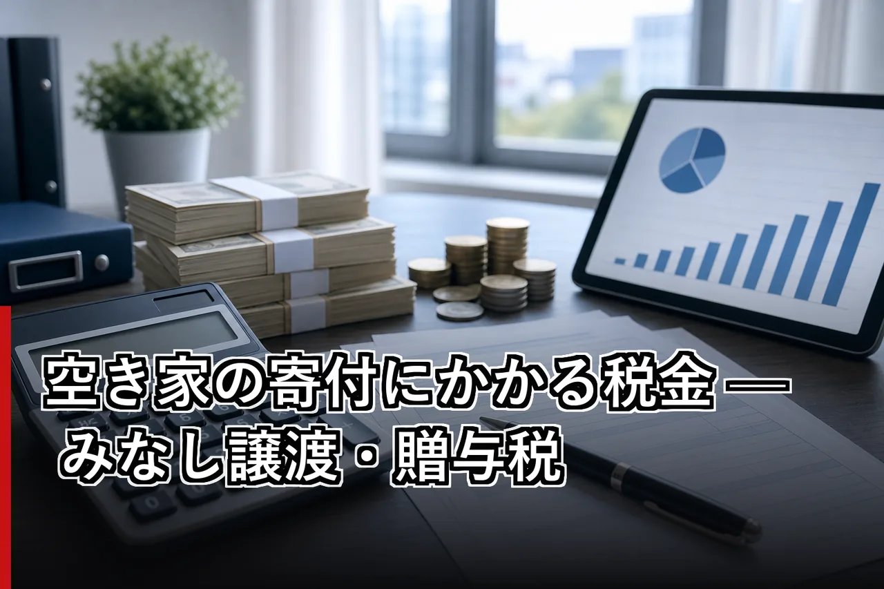 空き家の寄付にかかる税金 — みなし譲渡・贈与税のイメージ