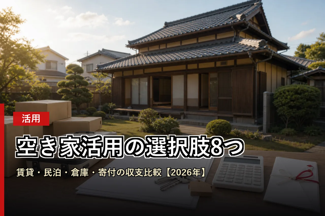 空き家活用の選択肢8つ|賃貸・民泊・倉庫・寄付の収支比較【2026年】