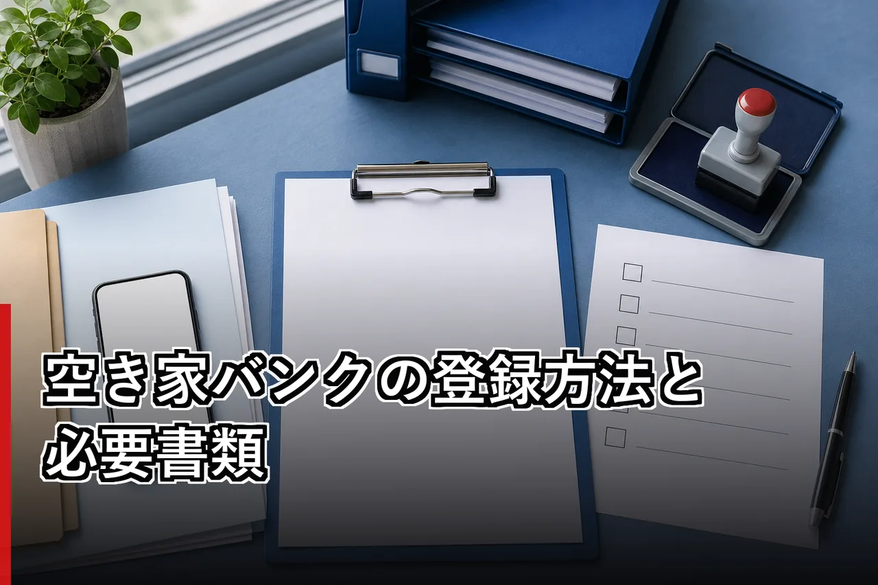 空き家バンクの登録方法と必要書類のイメージ